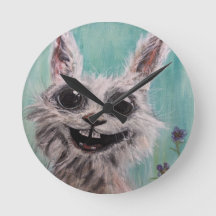 Rabbit Wall Clock, 8" Round Acrylic Clock