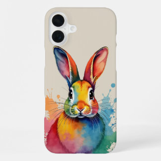 Rabbit Watercolor Art Work iPhone 16 Plus Case