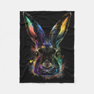 Rabbit Watercolor Bunny Hare Pet Easter Fleece Blanket