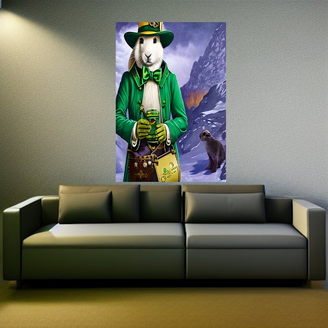 Rabbit wearing green clothes | AI Art  Poster (Creator Uploaded)