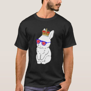 Rabbit Wearing Sunglasses And Crown England UK Fla T-Shirt