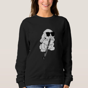 Rabbit Wearing Sunglasses Playing Oboe Sweatshirt