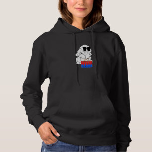 Rabbit Wearing Sunglasses Playing Snare Drum Drumm Hoodie
