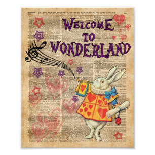 Rabbit Welcome To .. Alice In Wonderland Photo Print
