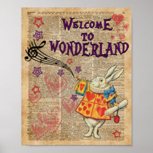 Rabbit Welcome To .. Alice In Wonderland Poster