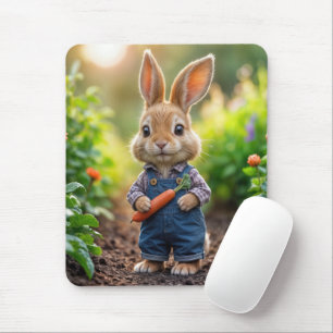 Rabbit With a Carrot Mouse Mat