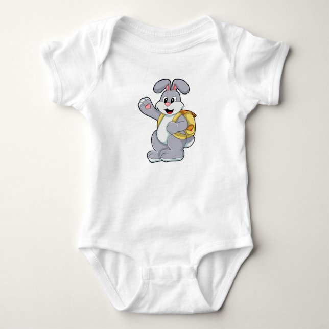 Rabbit with Backpack Baby Bodysuit (Front)