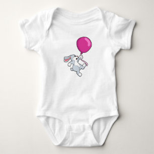 Rabbit with Balloon Baby Bodysuit