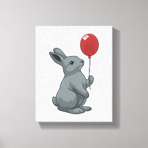 Rabbit with Balloon Canvas Print