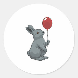 Rabbit with Balloon Classic Round Sticker