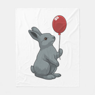 Rabbit with Balloon Fleece Blanket