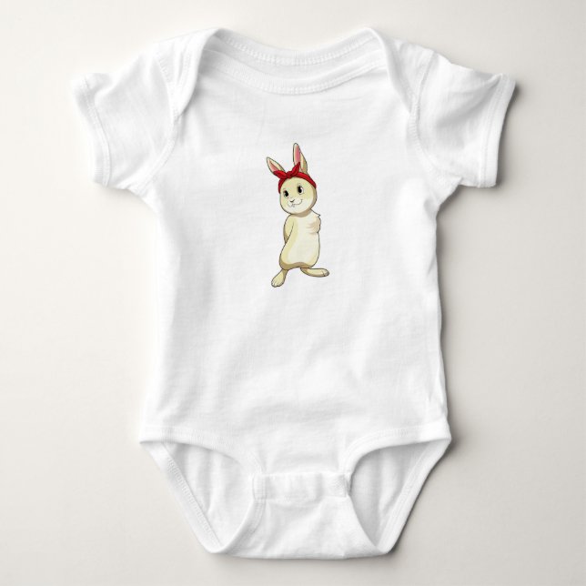 Rabbit with Bandana Baby Bodysuit (Front)
