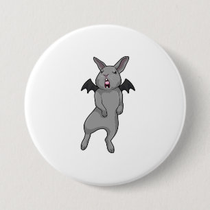 Rabbit with Bat wing 7.5 Cm Round Badge