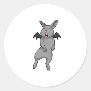 Rabbit with Bat wing Classic Round Sticker