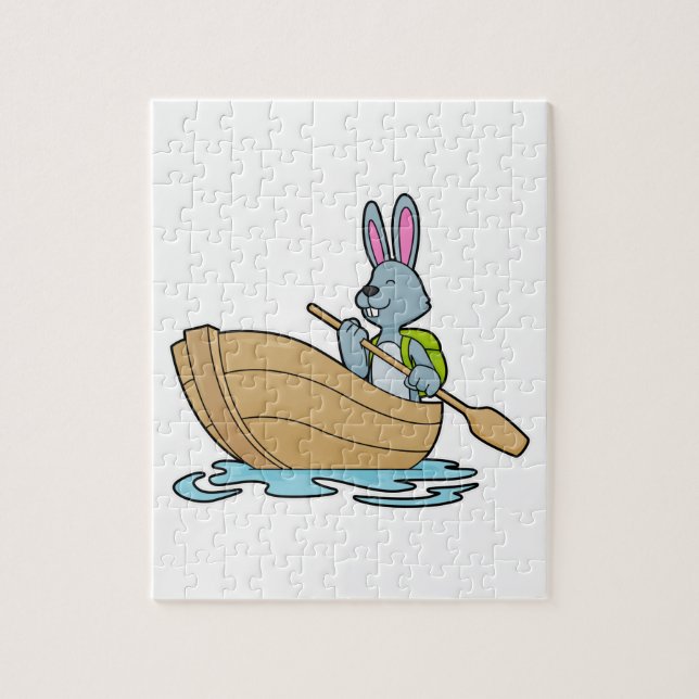 Rabbit with Boat & Paddle Jigsaw Puzzle (Vertical)
