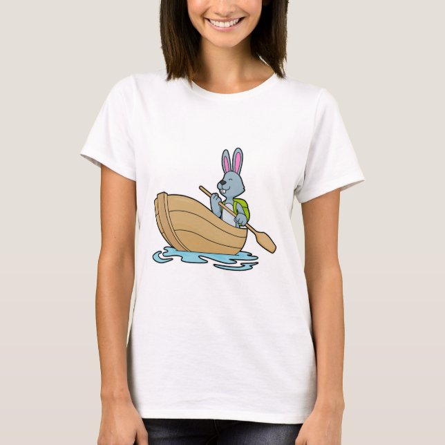 Rabbit with Boat & Paddle T-Shirt (Front)