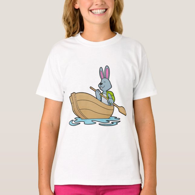 Rabbit with Boat & Paddle T-Shirt (Front)