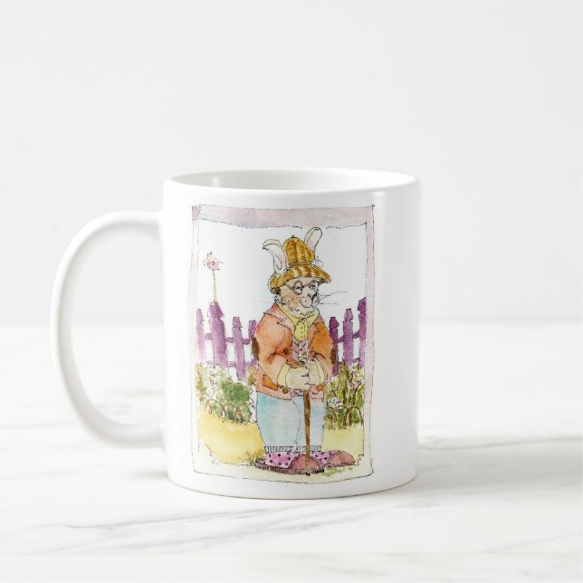 Rabbit with cane coffee mug (Left)