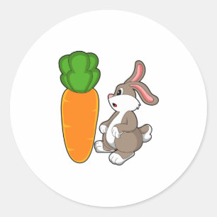 Rabbit with Carrot (2).PNG Classic Round Sticker