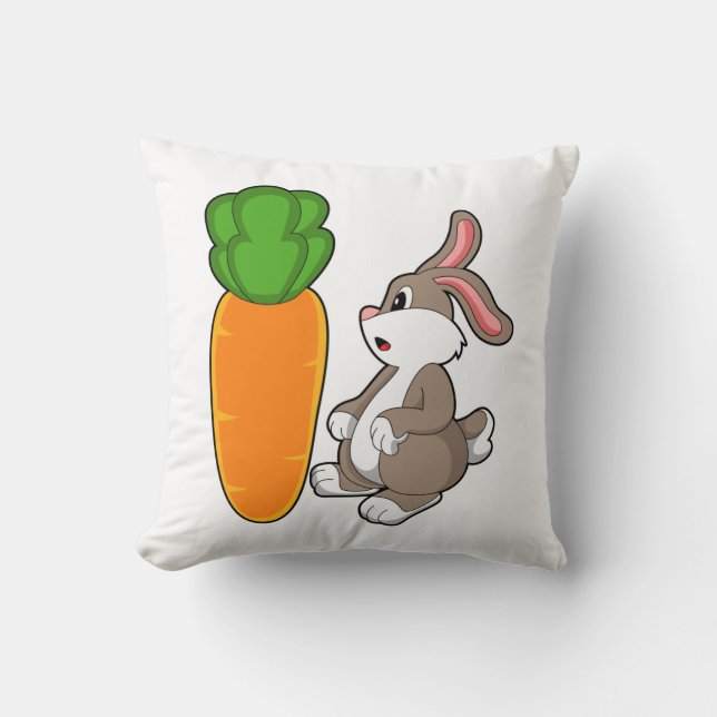 Rabbit with Carrot (2).PNG Cushion (Front)