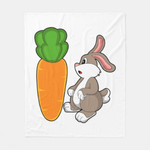 Rabbit with Carrot (2).PNG Fleece Blanket