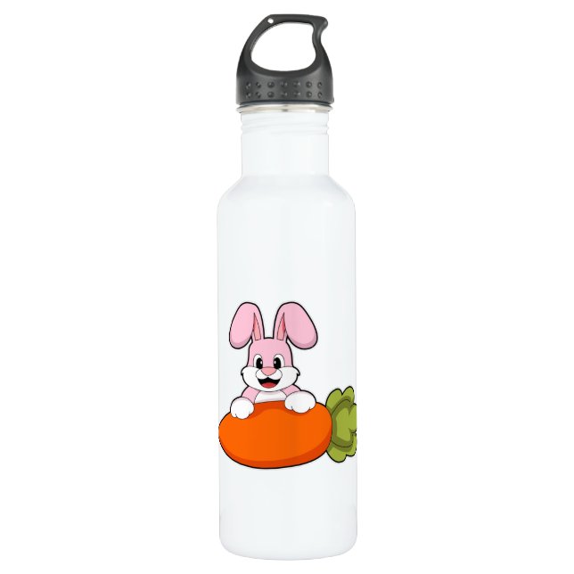 Rabbit with Carrot 710 Ml Water Bottle (Front)
