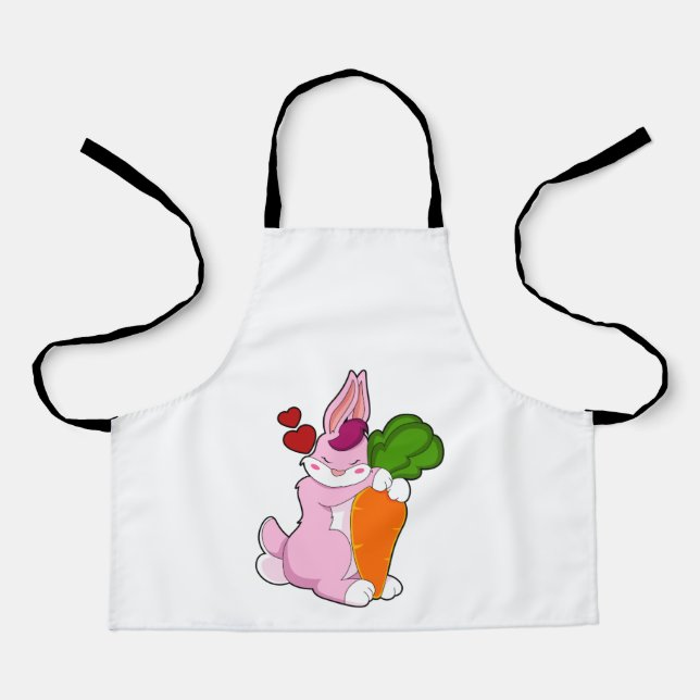 Rabbit with Carrot and Heart Apron (Front)