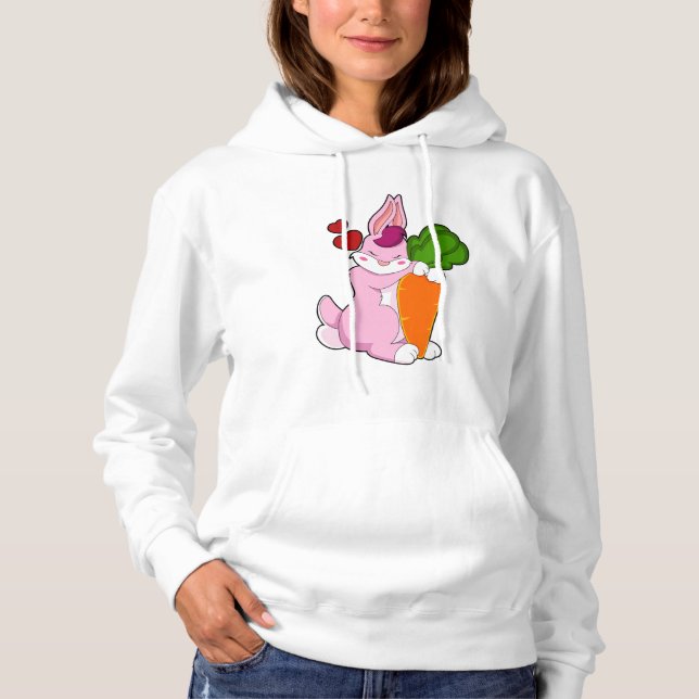 Rabbit with Carrot and Heart Hoodie (Front)
