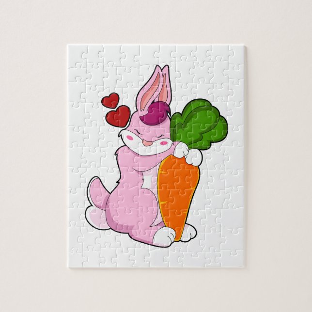 Rabbit with Carrot and Heart Jigsaw Puzzle (Vertical)
