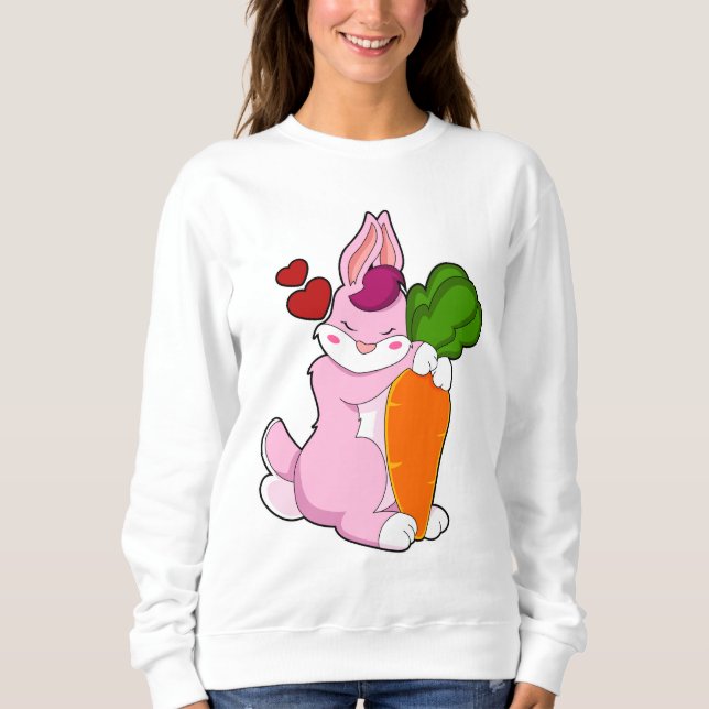 Rabbit with Carrot and Heart Sweatshirt (Front)