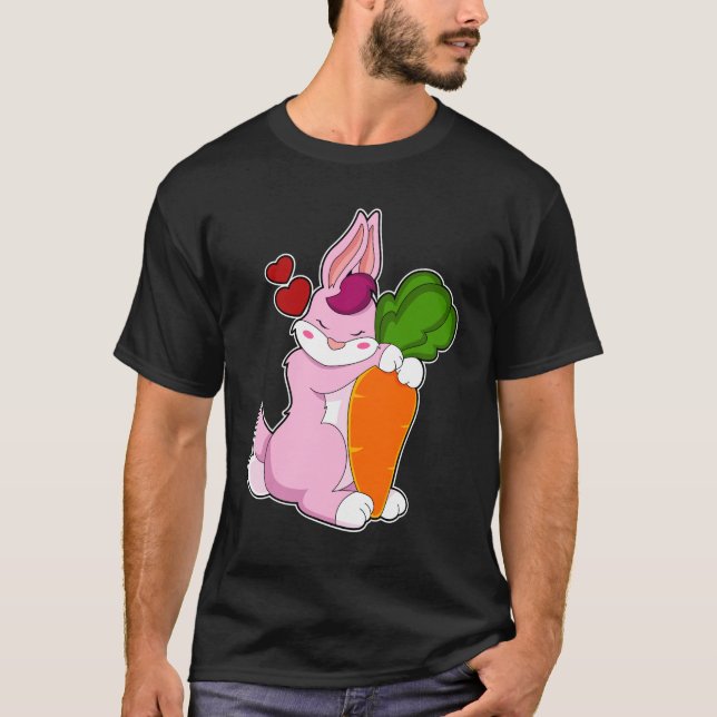 Rabbit with Carrot and Heart T-Shirt (Front)