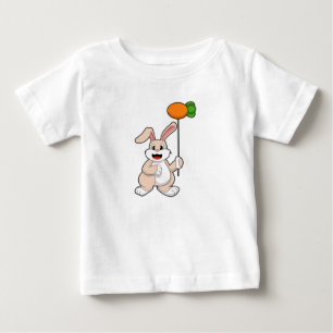 Rabbit with Carrot as Balloon.PNG Baby T-Shirt