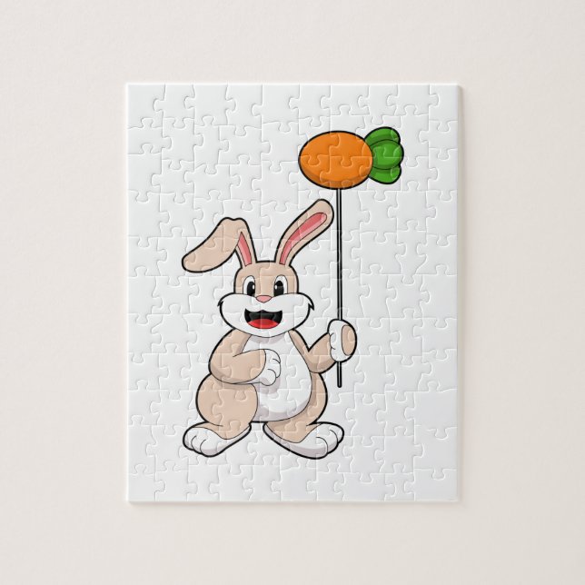 Rabbit with Carrot as Balloon.PNG Jigsaw Puzzle (Vertical)