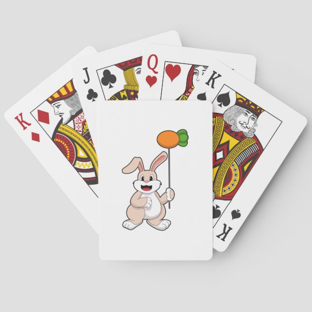 Rabbit with Carrot as Balloon.PNG Playing Cards (Back)