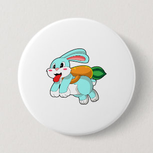 Rabbit with Carrot as Rocket 7.5 Cm Round Badge