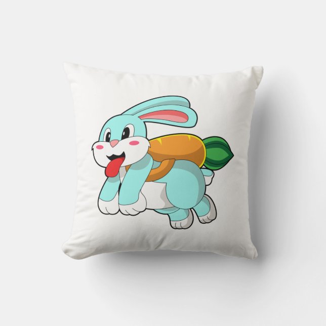 Rabbit with Carrot as Rocket Cushion (Front)