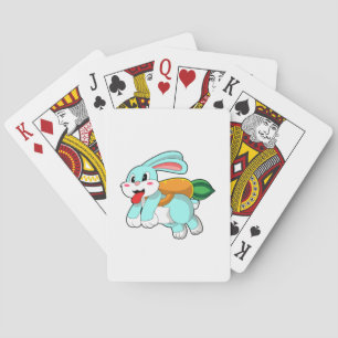 Rabbit with Carrot as Rocket Playing Cards
