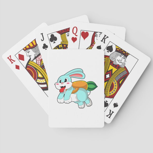 Rabbit with Carrot as Rocket Playing Cards (Back)