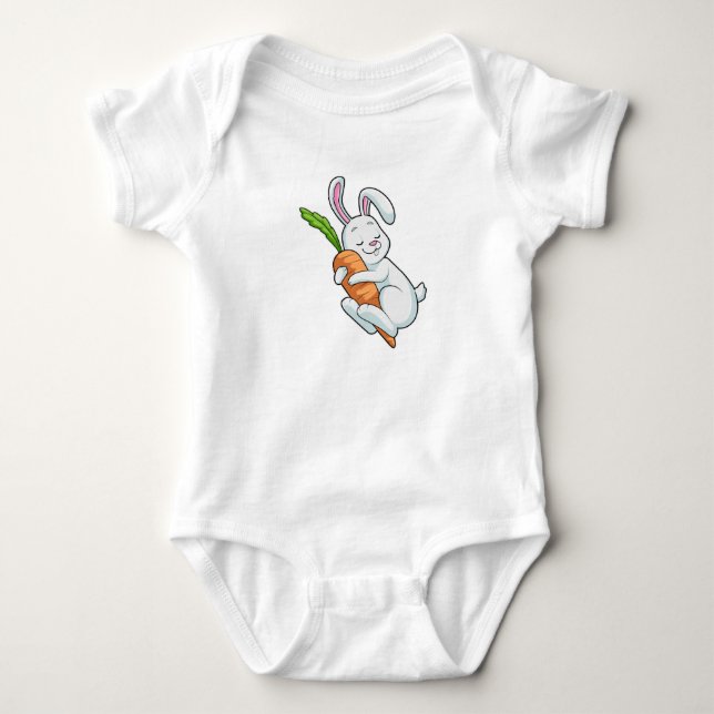 Rabbit with Carrot Baby Bodysuit (Front)