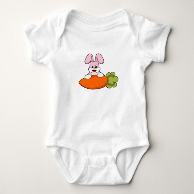 Rabbit with Carrot Baby Bodysuit (Front)