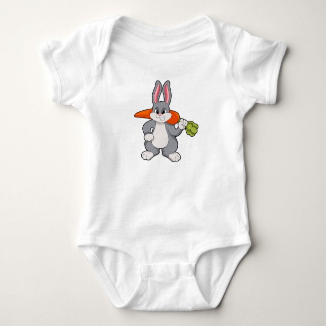 Rabbit with Carrot Baby Bodysuit (Front)