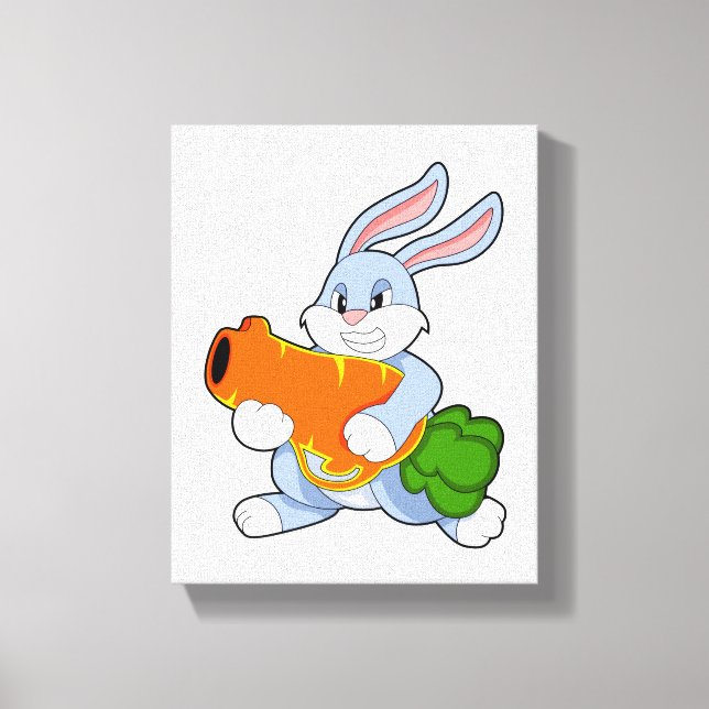 Rabbit with Carrot Canvas Print (Front)