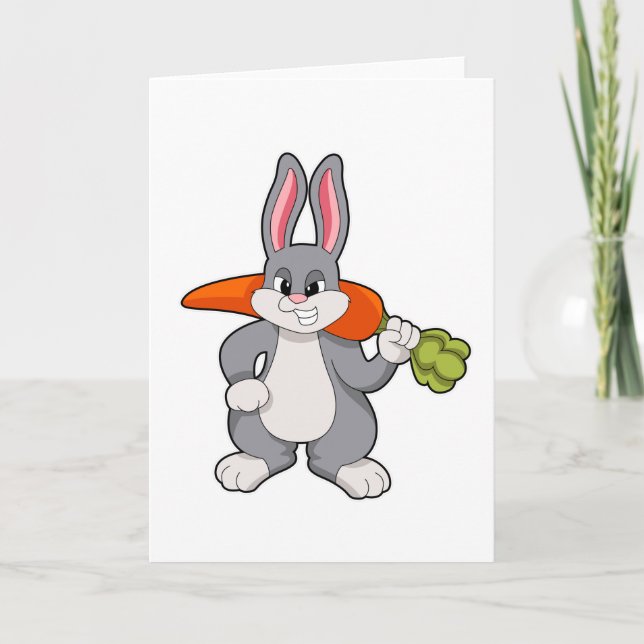 Rabbit with Carrot Card (Front)