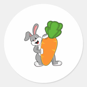 Rabbit with Carrot Classic Round Sticker