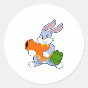 Rabbit with Carrot Classic Round Sticker