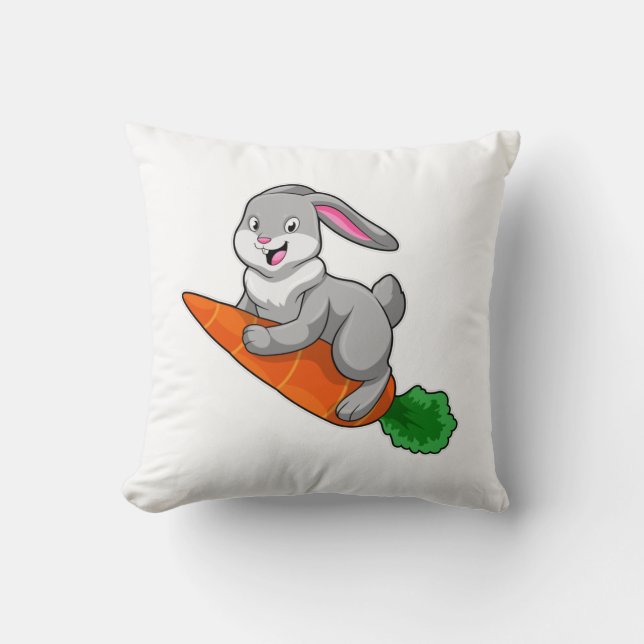 Rabbit with Carrot Cushion (Front)