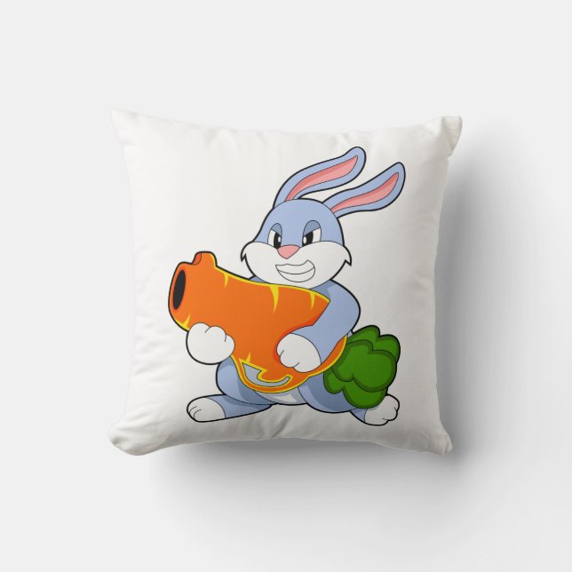 Rabbit with Carrot Cushion (Front)
