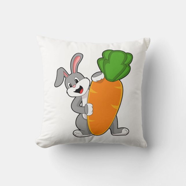 Rabbit with Carrot Cushion (Front)