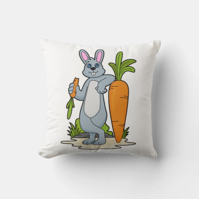 Rabbit with Carrot Cushion (Front)