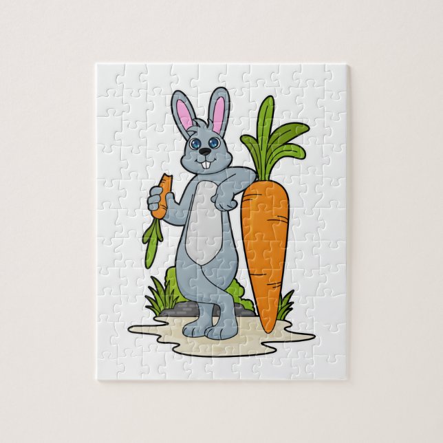 Rabbit with Carrot Jigsaw Puzzle (Vertical)